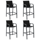 vidaXL Garden Bar Chairs 4 pcs Black Textilene | SKU: 48117 | Barcode: 8719883798400