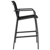 vidaXL Garden Bar Chairs 4 pcs Black Textilene | SKU: 48117 | Barcode: 8719883798400