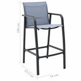 vidaXL Garden Bar Chairs 2 pcs Grey Textilene | SKU: 48118 | Barcode: 8719883798417