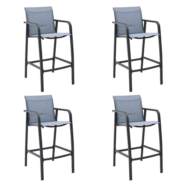 vidaXL Garden Bar Chairs 4 pcs Grey Textilene | SKU: 48119 | Barcode: 8719883798424
