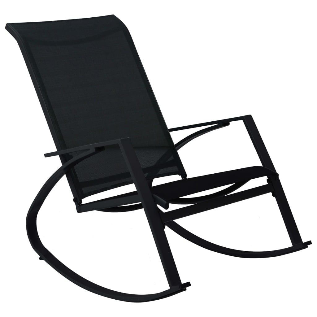 vidaXL Garden Rocking Chairs 2 pcs Textilene Black | SKU: 48123 | Barcode: 8719883798462
