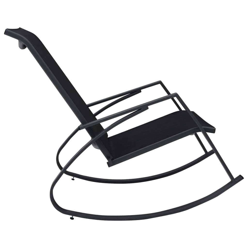vidaXL Garden Rocking Chairs 2 pcs Textilene Black | SKU: 48123 | Barcode: 8719883798462