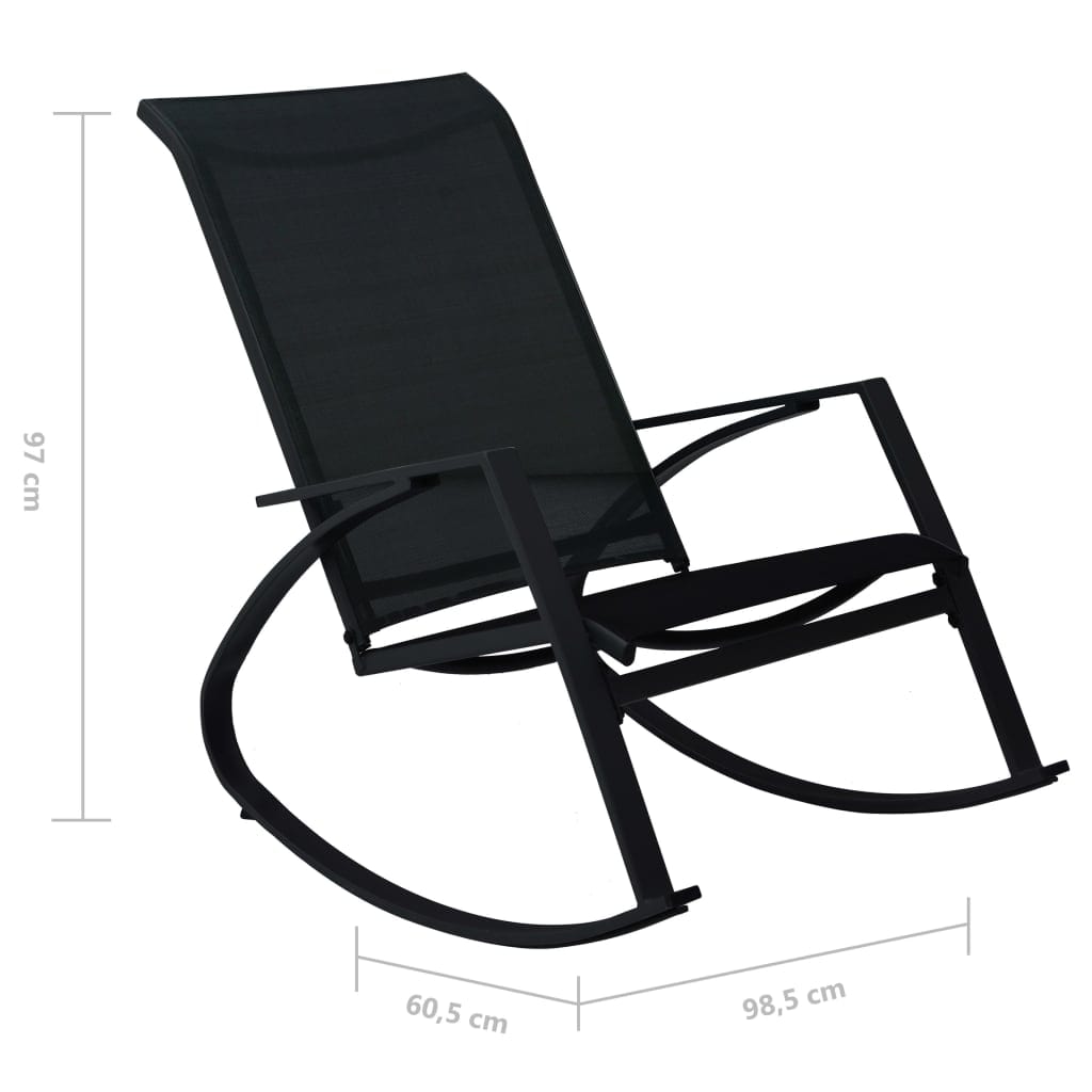 vidaXL Garden Rocking Chairs 2 pcs Textilene Black | SKU: 48123 | Barcode: 8719883798462