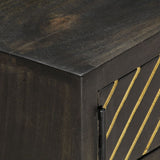 vidaXL Coffee Table Black and Gold 90x50x35 cm Solid Mango Wood | SKU: 286515 | Barcode: 8719883810409