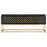 vidaXL Coffee Table Black and Gold 90x50x35 cm Solid Mango Wood | SKU: 286515 | Barcode: 8719883810409