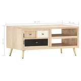 vidaXL Coffee Table 90x45x40 cm Solid Mango Wood | SKU: 286523 | Barcode: 8719883810485