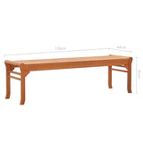 vidaXL 3-Seater Garden Bench 150 cm Solid Eucalyptus Wood | SKU: 47291 | Barcode: 8719883811802