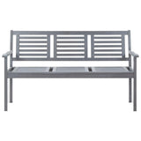 vidaXL 3-Seater Garden Bench 150 cm Grey Solid Eucalyptus Wood | SKU: 47295 | Barcode: 8719883811840