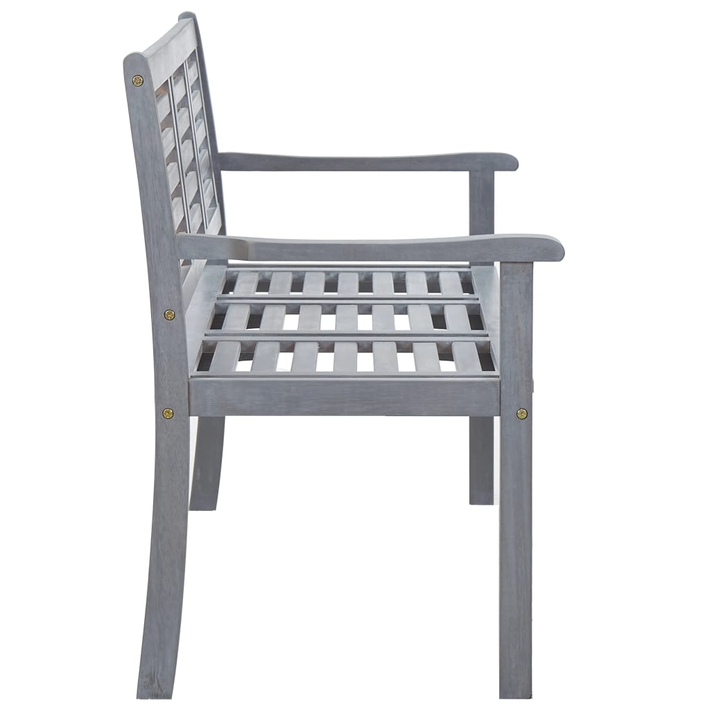 vidaXL 3-Seater Garden Bench 150 cm Grey Solid Eucalyptus Wood | SKU: 47295 | Barcode: 8719883811840