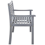 vidaXL 3-Seater Garden Bench 150 cm Grey Solid Eucalyptus Wood | SKU: 47295 | Barcode: 8719883811840