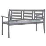 vidaXL 3-Seater Garden Bench 150 cm Grey Solid Eucalyptus Wood | SKU: 47295 | Barcode: 8719883811840