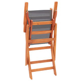 vidaXL Folding Garden x4 Chairs Grey Solid Eucalyptus Wood & Textilene | SKU: 48691 | Barcode: 8719883826622