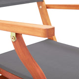 vidaXL Folding Garden x4 Chairs Grey Solid Eucalyptus Wood & Textilene | SKU: 48691 | Barcode: 8719883826622