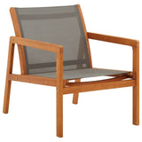 vidaXL Garden Lounge Chair Grey Solid Eucalyptus Wood And Textilene | SKU: 48697 | Barcode: 8719883826684