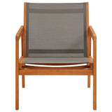 vidaXL Garden Lounge Chair Grey Solid Eucalyptus Wood And Textilene | SKU: 48697 | Barcode: 8719883826684