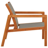vidaXL Garden Lounge Chair Grey Solid Eucalyptus Wood And Textilene | SKU: 48697 | Barcode: 8719883826684