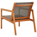 vidaXL Garden Lounge Chair Grey Solid Eucalyptus Wood And Textilene | SKU: 48697 | Barcode: 8719883826684