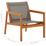 vidaXL Garden Lounge Chair Grey Solid Eucalyptus Wood And Textilene | SKU: 48697 | Barcode: 8719883826684
