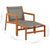 vidaXL Garden Chair With Footrest Grey Solid Eucalyptus & Textilene | SKU: 48698 | Barcode: 8719883826691