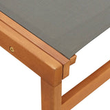 vidaXL Garden Chair With Footrest Grey Solid Eucalyptus & Textilene | SKU: 48698 | Barcode: 8719883826691