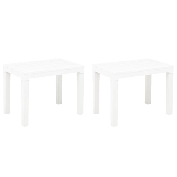 vidaXL Garden Benches 2 pcs White Plastic | SKU: 48780 | Barcode: 8719883859637