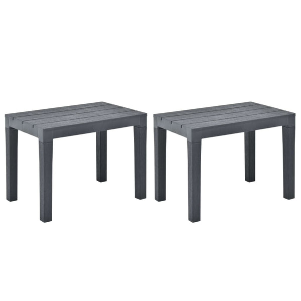 vidaXL Garden Benches 2 pcs Anthracite Plastic | SKU: 48781 | Barcode: 8719883859644