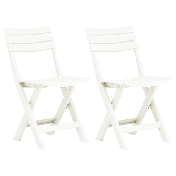 vidaXL Folding Garden Chairs 2 pcs Plastic White | SKU: 48786 | Barcode: 8719883859699