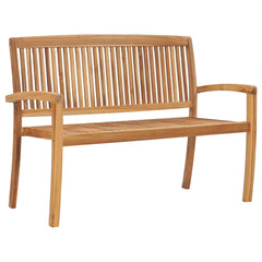 vidaXL 2-Seater Stacking Garden Bench 128.5 cm Solid Teak Wood | SKU: 49388 | Barcode: 8719883862989