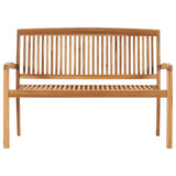 vidaXL 2-Seater Stacking Garden Bench 128.5 cm Solid Teak Wood | SKU: 49388 | Barcode: 8719883862989