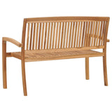 vidaXL 2-Seater Stacking Garden Bench 128.5 cm Solid Teak Wood | SKU: 49388 | Barcode: 8719883862989