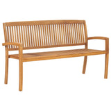 vidaXL 3-Seater Stacking Garden Bench 159 cm Solid Teak Wood | SKU: 49389 | Barcode: 8719883862996