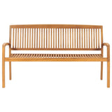 vidaXL 3-Seater Stacking Garden Bench 159 cm Solid Teak Wood | SKU: 49389 | Barcode: 8719883862996