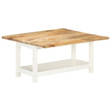 vidaXL Extendable Coffee Table White 90x(45-90)x45 cm Solid Mango Wood | SKU: 286375 | Barcode: 8719883865805