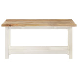 vidaXL Extendable Coffee Table White 90x(45-90)x45 cm Solid Mango Wood | SKU: 286375 | Barcode: 8719883865805