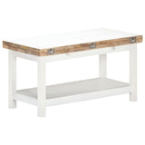 vidaXL Extendable Coffee Table White 90x(45-90)x45 cm Solid Mango Wood | SKU: 286375 | Barcode: 8719883865805