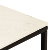 vidaXL Coffee Table White 40x40x35 cm Real Stone With Marble Texture | SKU: 286436 | Barcode: 8719883865836