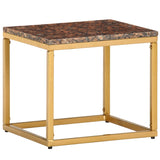 vidaXL Coffee Table Brown 40x40x35 cm Real Stone With Marble Texture | SKU: 286438 | Barcode: 8719883865850