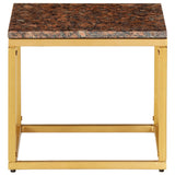 vidaXL Coffee Table Brown 40x40x35 cm Real Stone With Marble Texture | SKU: 286438 | Barcode: 8719883865850