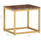 vidaXL Coffee Table Brown 40x40x35 cm Real Stone With Marble Texture | SKU: 286438 | Barcode: 8719883865850