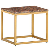 vidaXL Coffee Table Brown 40x40x35 cm Real Stone With Marble Texture | SKU: 286438 | Barcode: 8719883865850