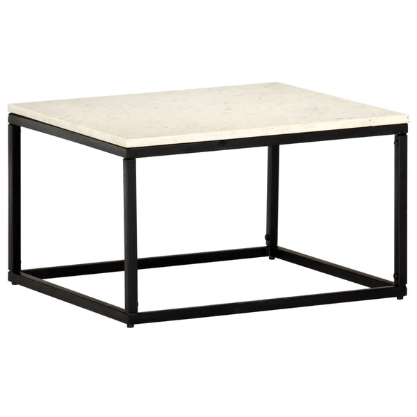 vidaXL Coffee Table White 60x60x35 cm Real Stone With Marble Texture | SKU: 286439 | Barcode: 8719883865867
