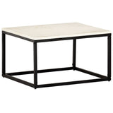 vidaXL Coffee Table White 60x60x35 cm Real Stone With Marble Texture | SKU: 286439 | Barcode: 8719883865867