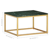 vidaXL Coffee Table Green 60x60x35 cm Real Stone With Marble Texture | SKU: 286440 | Barcode: 8719883865874