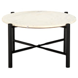 vidaXL Coffee Table White 60x60x35 cm Real Stone With Marble Texture | SKU: 286449 | Barcode: 8719883865966