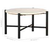 vidaXL Coffee Table White 60x60x35 cm Real Stone With Marble Texture | SKU: 286449 | Barcode: 8719883865966