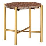 vidaXL Coffee Table Brown 40x40x40 cm Real Stone With Marble Texture | SKU: 286454 | Barcode: 8719883866017