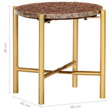 vidaXL Coffee Table Brown 40x40x40 cm Real Stone With Marble Texture | SKU: 286454 | Barcode: 8719883866017