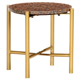 vidaXL Coffee Table Brown 40x40x40 cm Real Stone With Marble Texture | SKU: 286454 | Barcode: 8719883866017