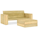 Side View Of VidaXL Impregnated Pinewood 2 Piece Garden Lounge Set | SKU: 3053197 | UPC: 8719883889061 | Weight: 98kg