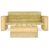 Front View Of VidaXL Impregnated Pinewood 2 Piece Garden Lounge Set | SKU: 3053197 | UPC: 8719883889061 | Weight: 98kg